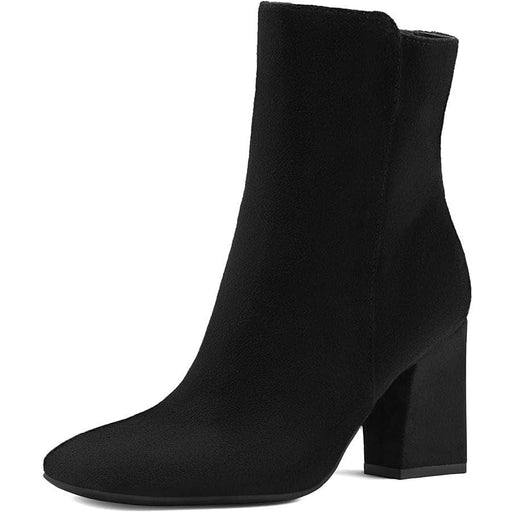 Mysoft Black / 9.5 mysoft Women's GoGo Ankle Boots Square Toe Side Zipper Chunky Heel Boots SZ 9.5