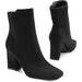 Mysoft Black / 9.5 mysoft Women's GoGo Ankle Boots Square Toe Side Zipper Chunky Heel Boots SZ 9.5