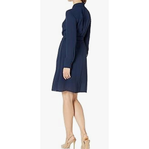 Nanette Lepore 10 / Blue Nanette Nanette Lepore Women's Pleated Collar Shirt Dress Sz 10 * ND02