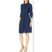 Nanette Lepore 10 / Blue Nanette Nanette Lepore Women's Pleated Collar Shirt Dress Sz 10 * ND02