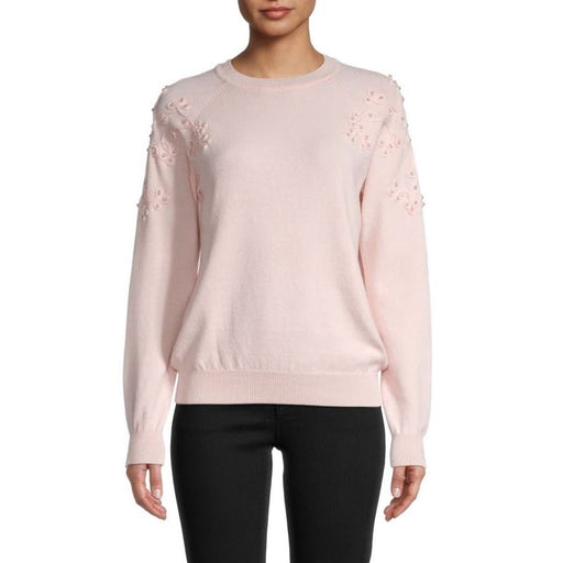 Nanette Lepore XL / Pink NANETTE NANETTE LEPORE Flower Embroidered Sweater - Size XL * wom307