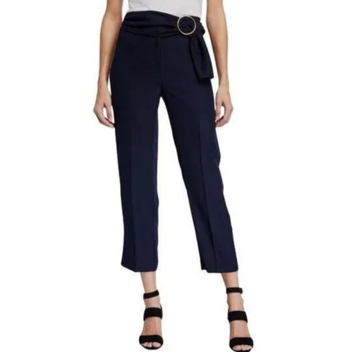 NANETTE Nanette Lepore 6 / Blue NANETTE NANETTE LEPORE * Ankle Pant with O-Ring Belt - Size 6 Navy Blue W1639