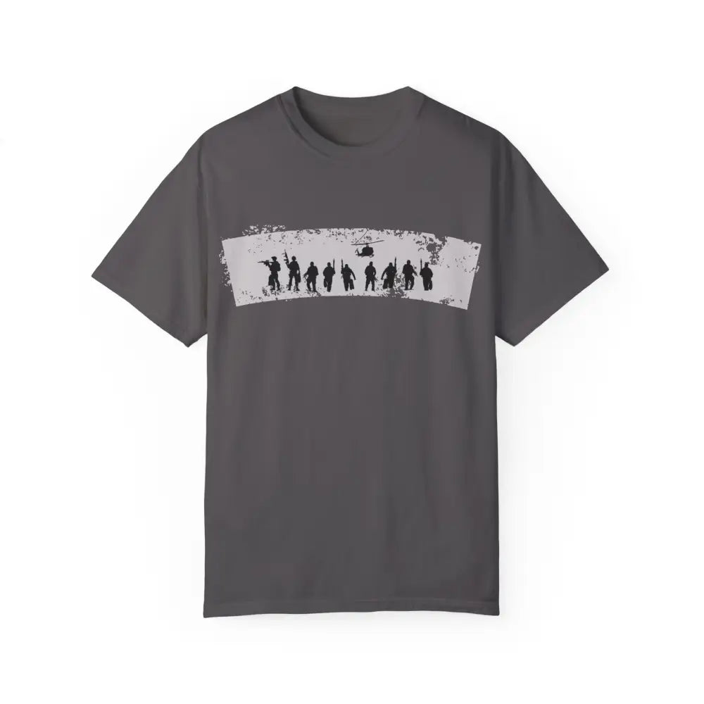Navy Seals patriotic graphic t-shirt with distressed soldier helicopter silhouette