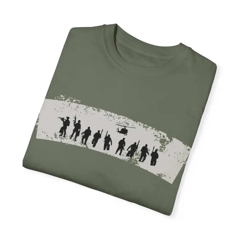 Navy Seals patriotic graphic t-shirt with olive green distressed stripe
