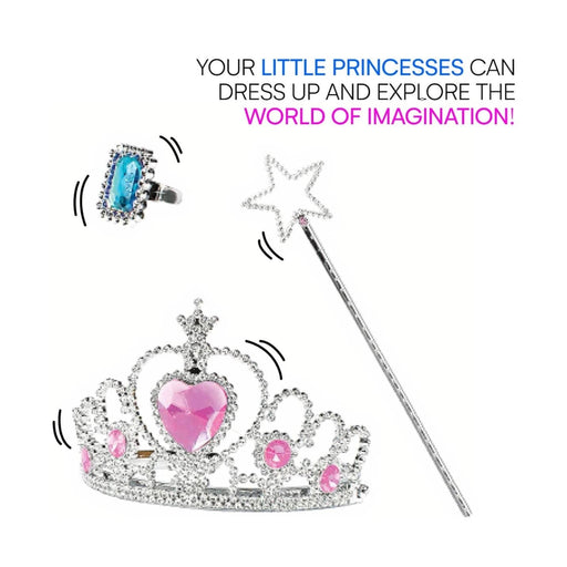 Neliblu one size / multi Neliblu Princess Dress-Up Set - Tiara, Wands, Rings - Pretend Play Fun! Toys