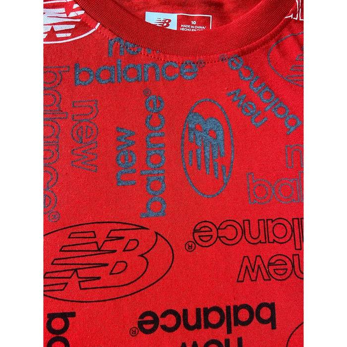 New Balance 10 / red Elevate Your Sporty Style New Balance * True Red & Black Crewneck Tee SZ 10 k206