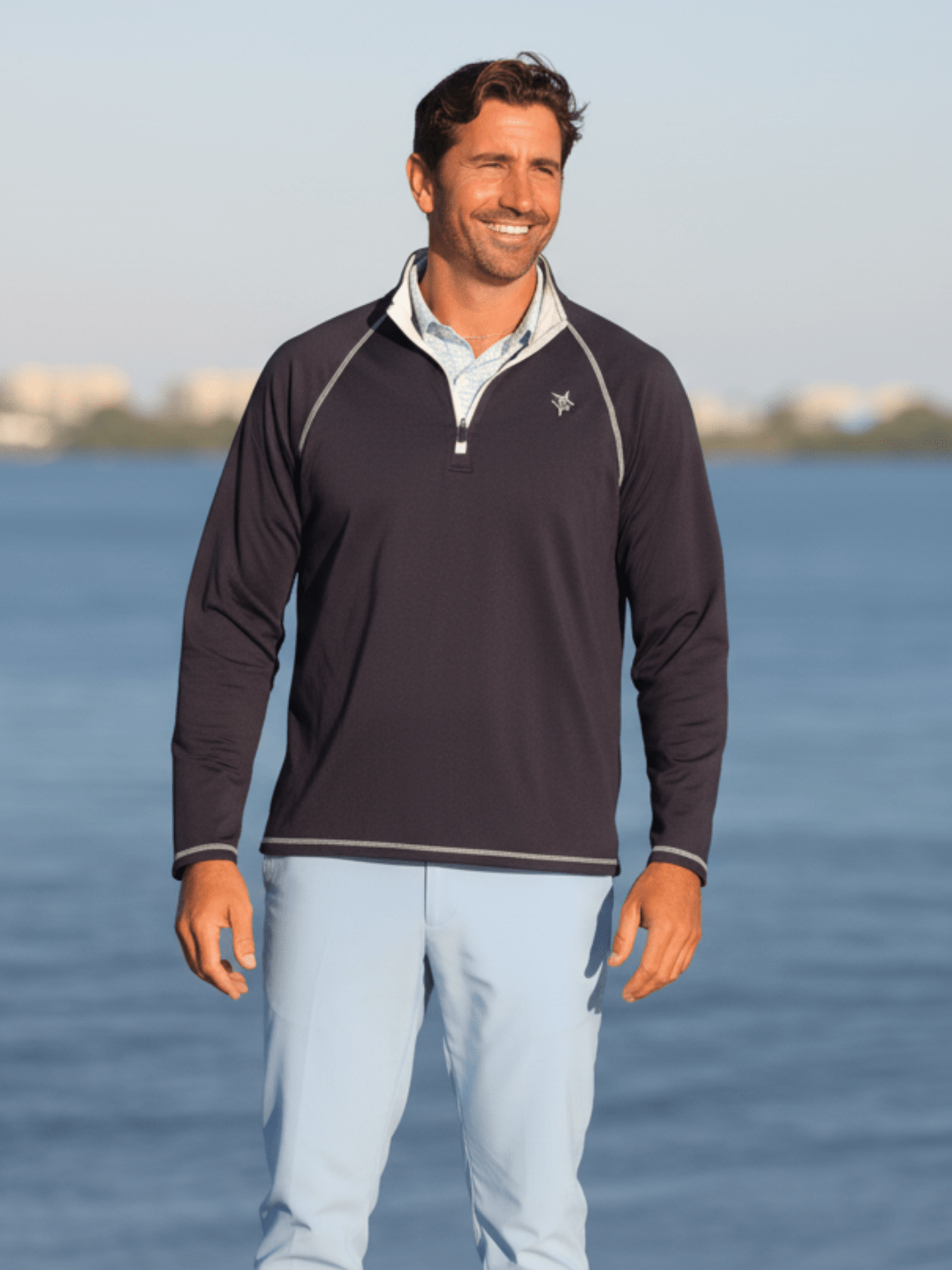 New Harbor Quarter Zip Pullover Navy - Performance Golf Wear - Triniskies