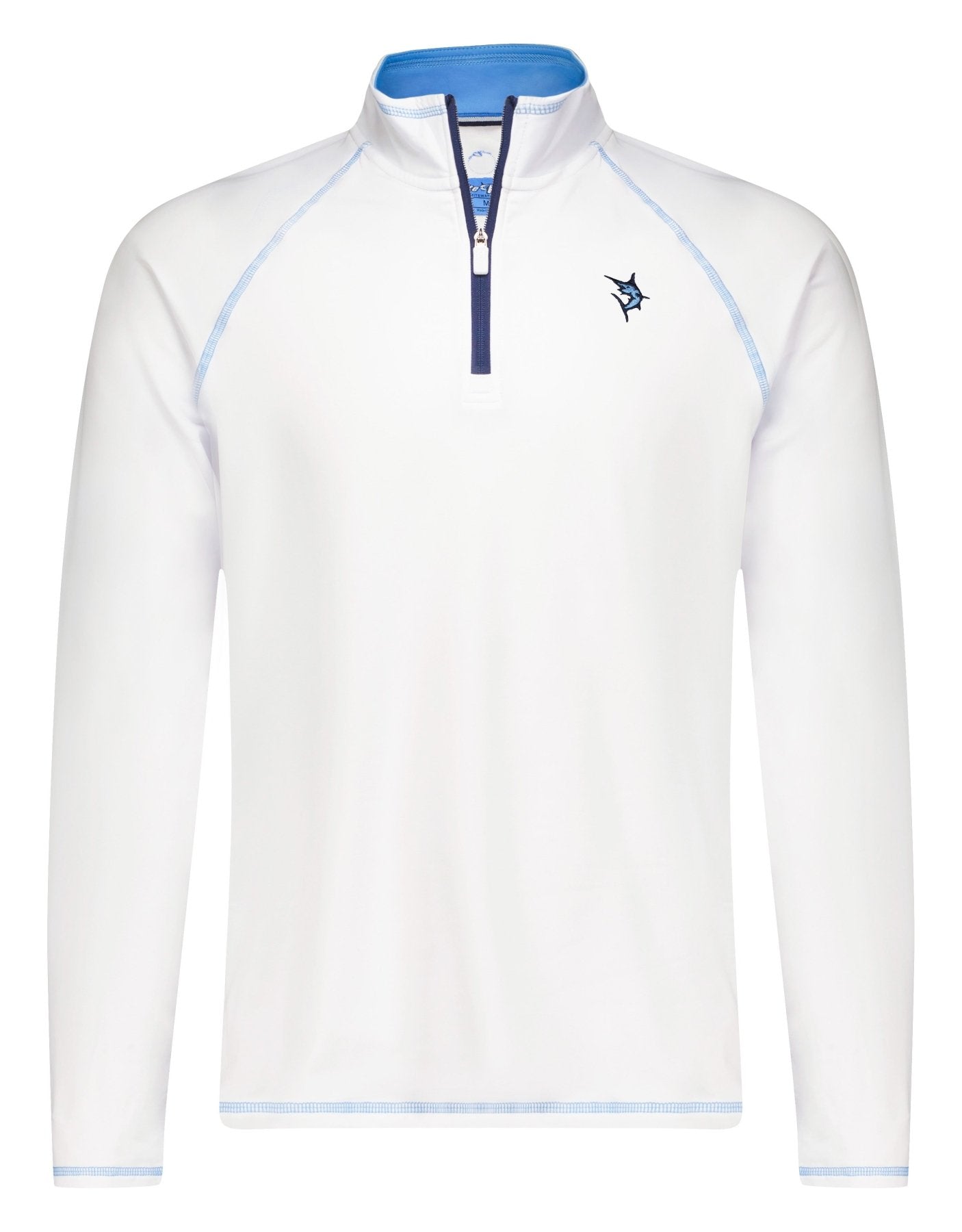 New Harbor Quarter Zip Pullover White - Performance Golf Wear Men's Golf Shirt - Triniskies