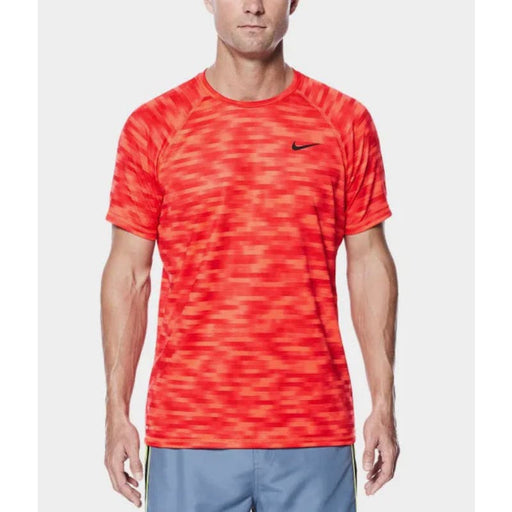 Nike Large / Red "Nike Blurred Hydroguard Short Sleeve Top - Men's, UPF Performance"