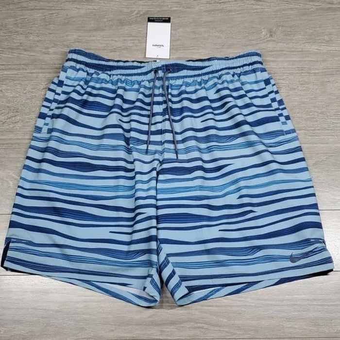 Nike Small / Blue Nike Men's Wave Stripe 20" Swim Trunks, Size Small * men907