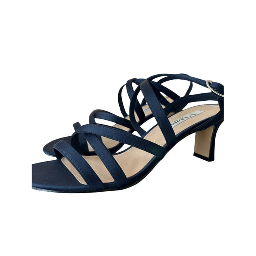 Nina Shoes NINA Genaya Women’s New Navy Luster Heels with Adjustable Ankle Strap Size 9.5 M