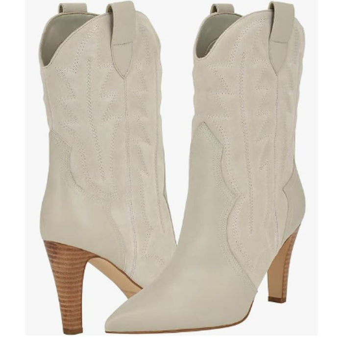 Nine West 11 / Ivory / Suede Nine West Women's ALAMA Western Boot, Cream 150, Size 11