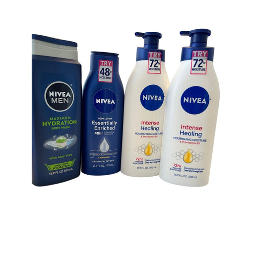 Nivea Beauty NIVEA Skincare Bundle: Body Wash & Lotions Set for Moisturizing