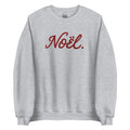 Heather gray Noël Christmas crewneck with red cursive script
