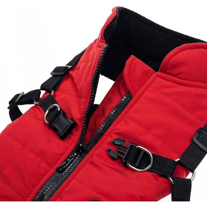 Norblack Norwhite XXLarge / Red Norbi Pet Warm Jacket XXL - Harness Design, Comfortable & Stylish