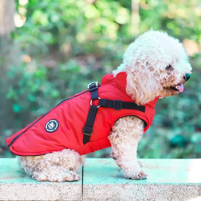 Norblack Norwhite XXLarge / Red Norbi Pet Warm Jacket XXL - Harness Design, Comfortable & Stylish