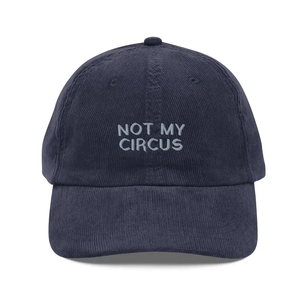 Dark blue Trini Skies circus embroidered vintage corduroy baseball cap