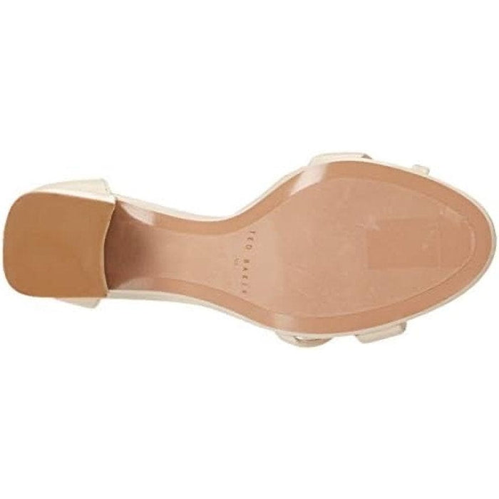 Nude Shoes 9 / White Ted Baker Women's Crisscross Block-Heel Sandals Elevate Your Style! SZ 9/39.5