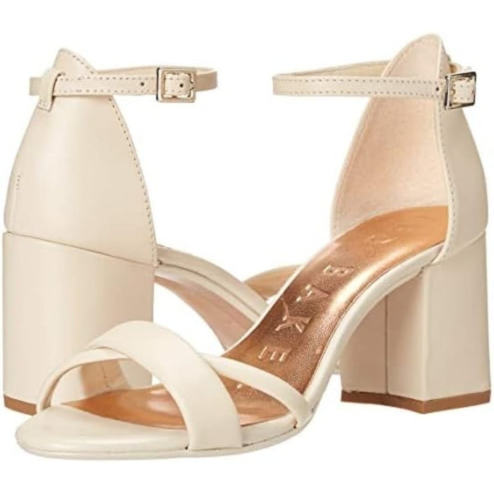 Nude Shoes 9 / White Ted Baker Women's Crisscross Block-Heel Sandals Elevate Your Style! SZ 9/39.5