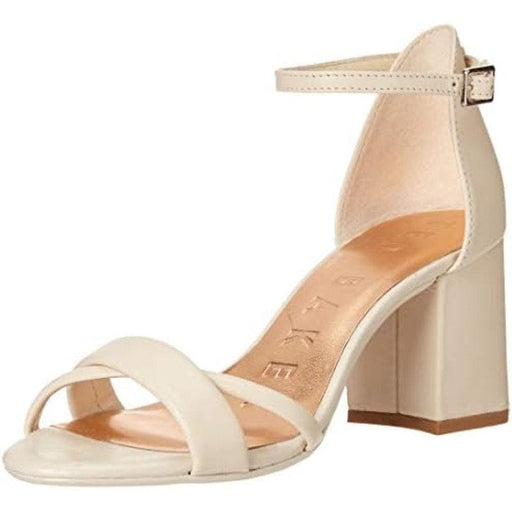 Nude Shoes 9 / White Ted Baker Women's Crisscross Block-Heel Sandals Elevate Your Style! SZ 9/39.5