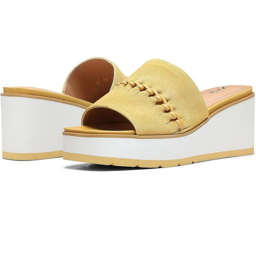 NYDJ 5.5 / Honey Gold / Suede NYDJ Women's Rory Wedge Sandal, Honey Gold, 5.5 *