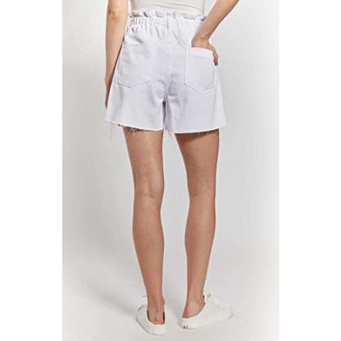 OAK Large / White O A T NEW YORK Women's High Rise Denim * Elastic Waist Shorts - Size Large w1636