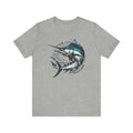 Great Marlin Unisex grey t-shirt with blue marlin and Ocean City Maryland text