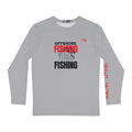 Grey offshore tuna fishing long sleeve graphic tee – unisex saltwater angler shirt