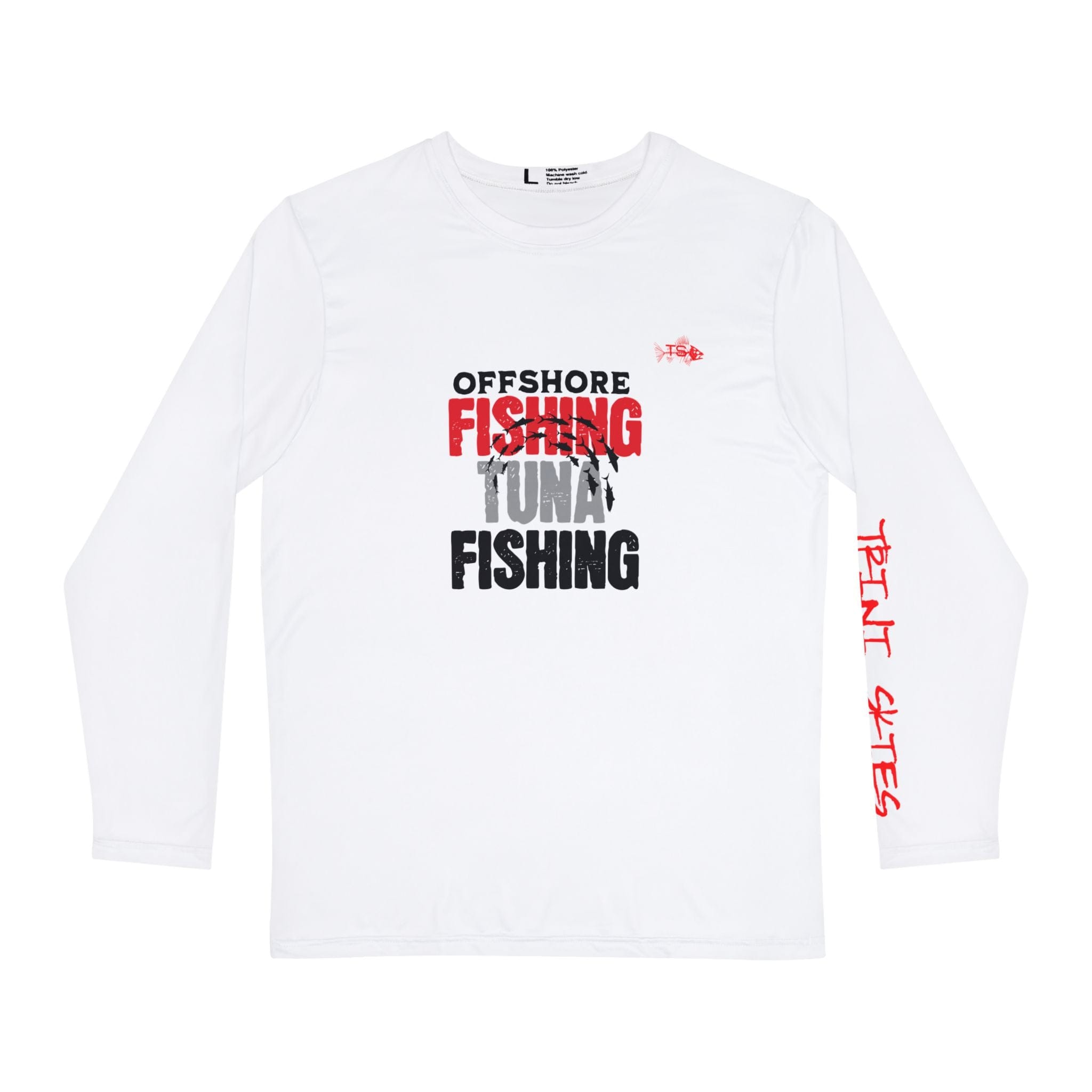 Offshore Tuna Fishing Long Sleeve Shirt, Unisex 100% Polyester Performance Gear - Triniskies