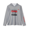Grey offshore tuna fishing performance hoodie – unisex long sleeve UV protection angler shirt