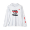 White offshore tuna fishing performance hoodie – unisex long sleeve UV protection fishing shirt