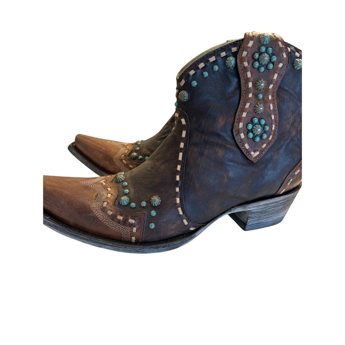 Old Gringo Old Gringo Women's Ankle Boots Size 9.5 Brown Star Inlay Studded Accents