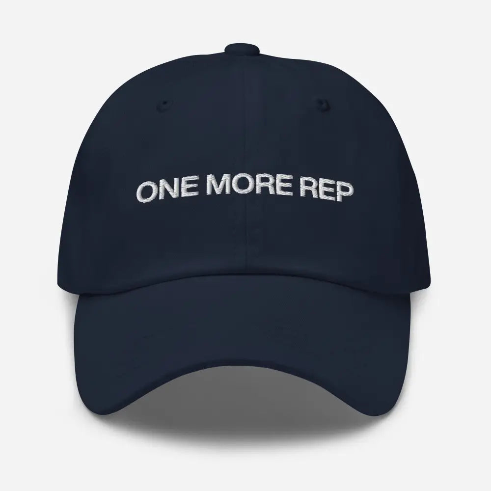 Navy blue embroidered corduroy vintage adjustable cap with ONE MORE REP