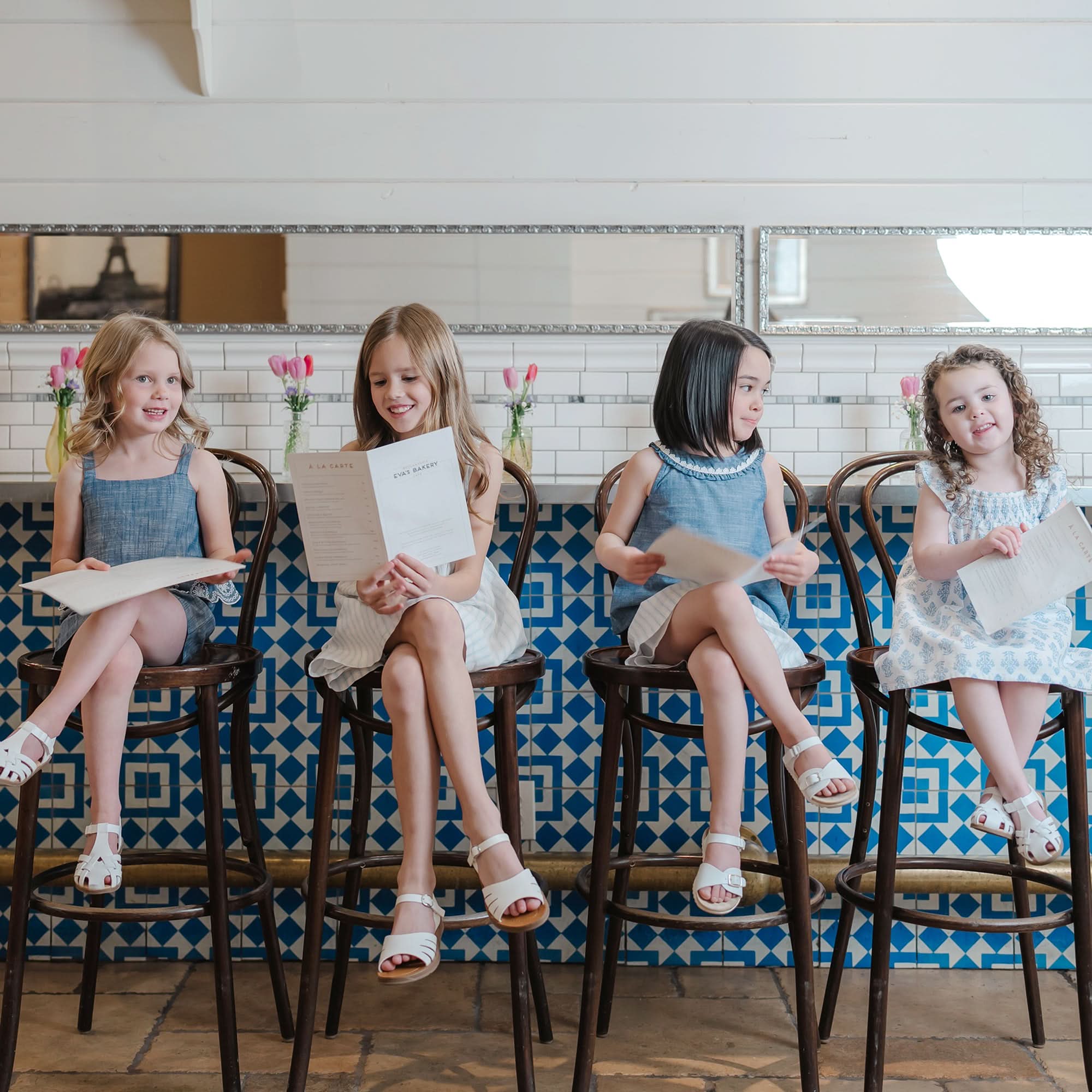 Organic Cotton Chambray Ruffle Collar Top for Girls – Hope & Henry - Triniskies