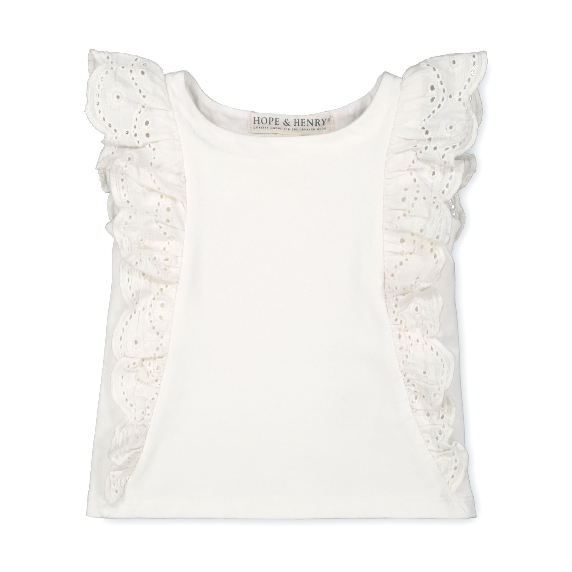 Organic Cotton Eyelet Ruffle Knit Top for Girls – Hope & Henry - Triniskies