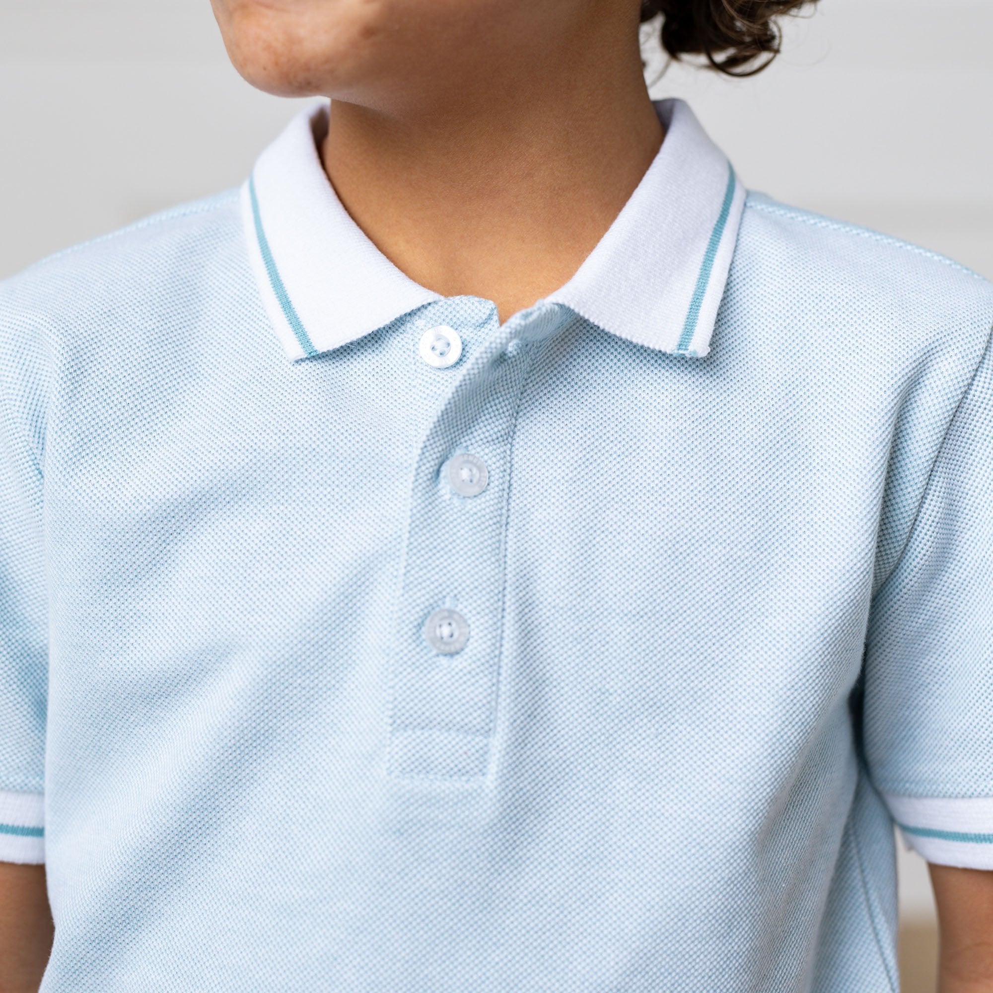 Organic Cotton Piqué Polo Shirt – Boys’ Robin’s Egg Blue - Triniskies