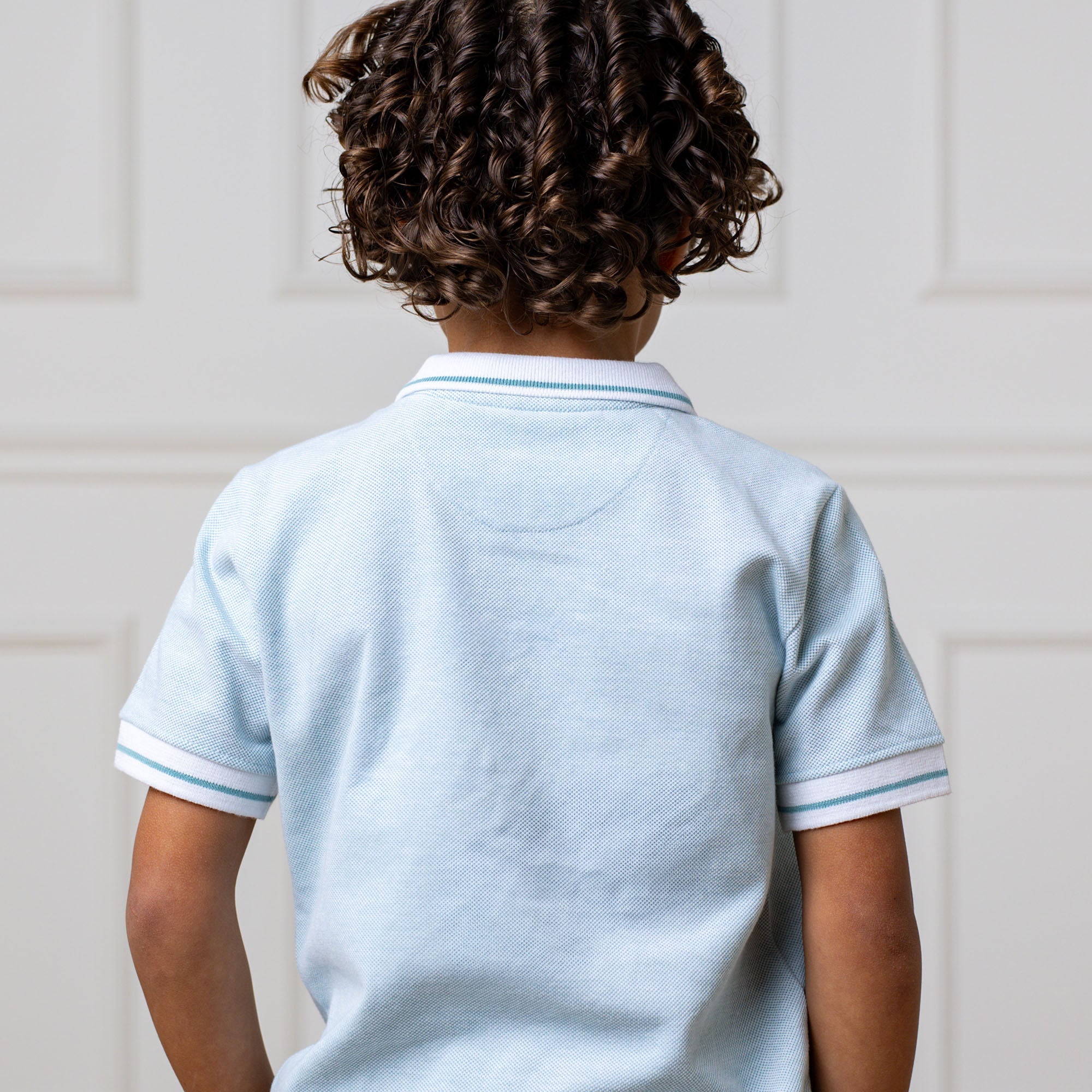 Organic Cotton Piqué Polo Shirt – Boys’ Robin’s Egg Blue - Triniskies