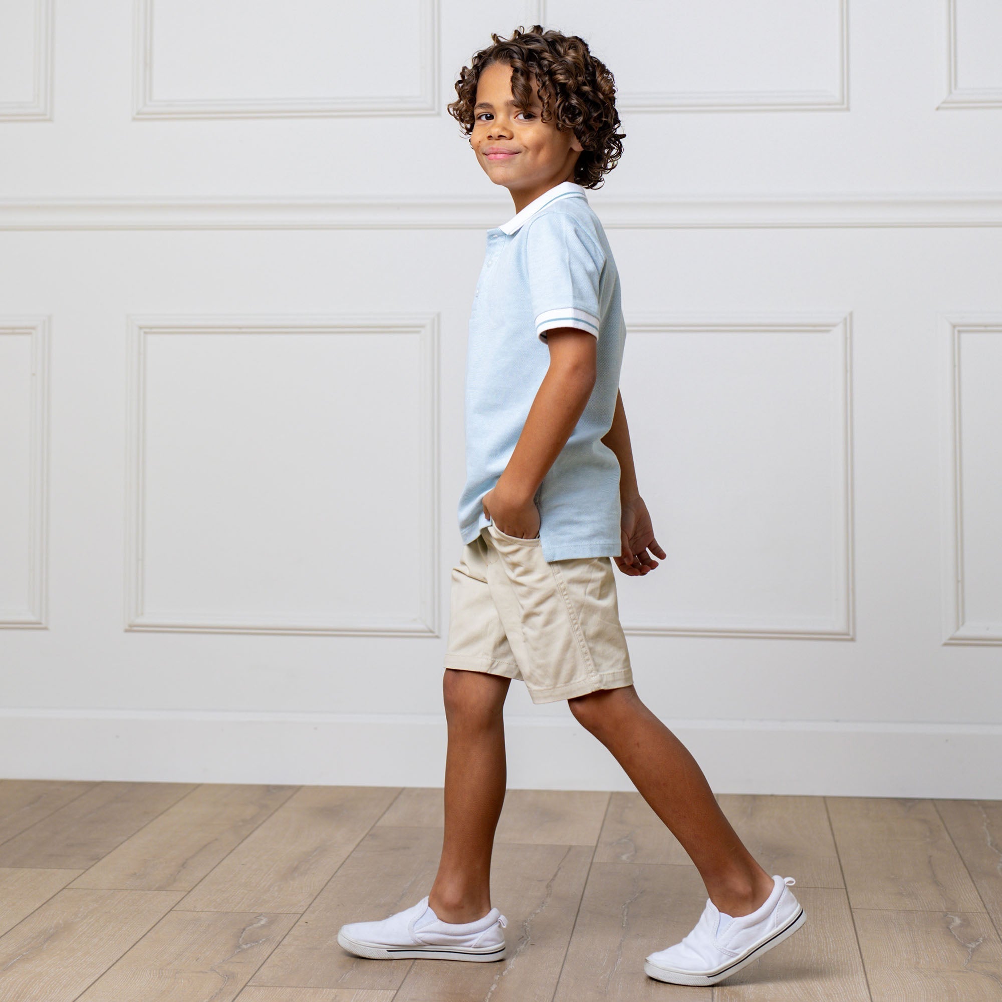 Organic Cotton Piqué Polo Shirt – Boys’ Robin’s Egg Blue - Triniskies