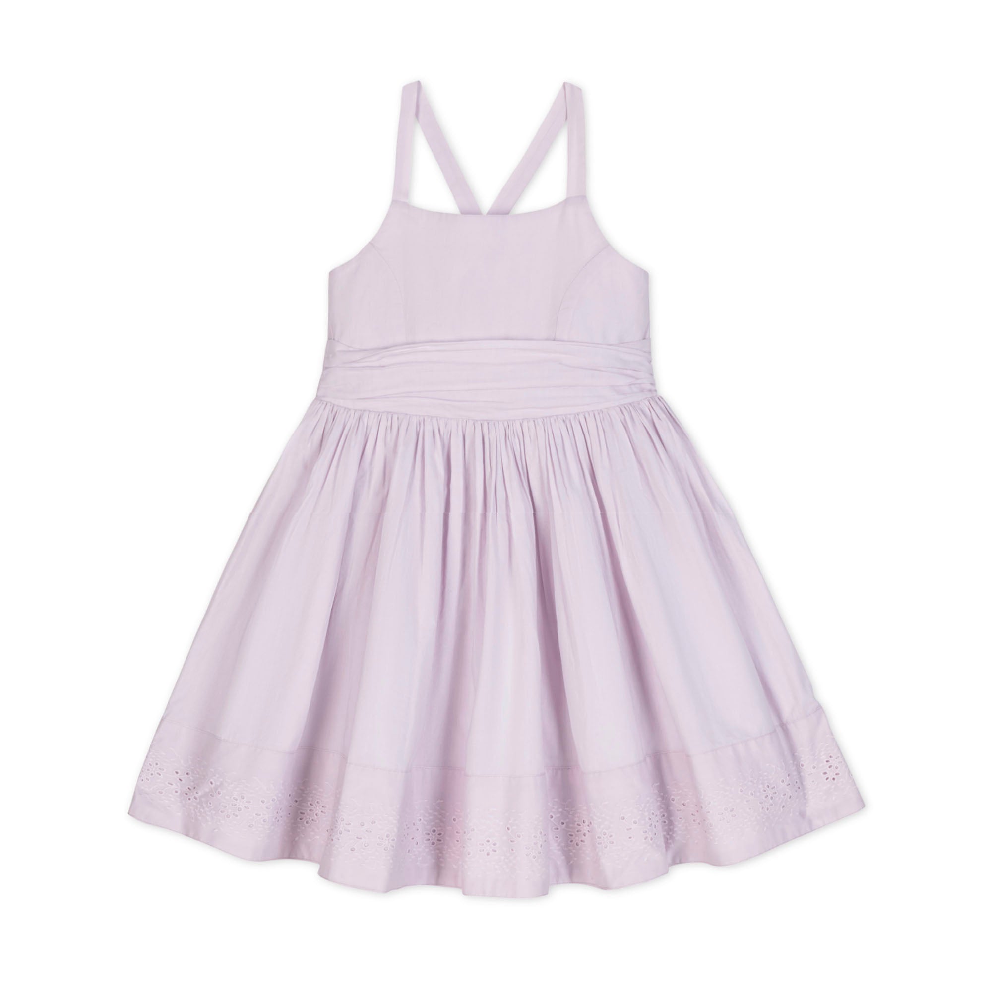 Organic Embroidered Baby Sundress – Light Lavender Special Occasion Dress - Triniskies