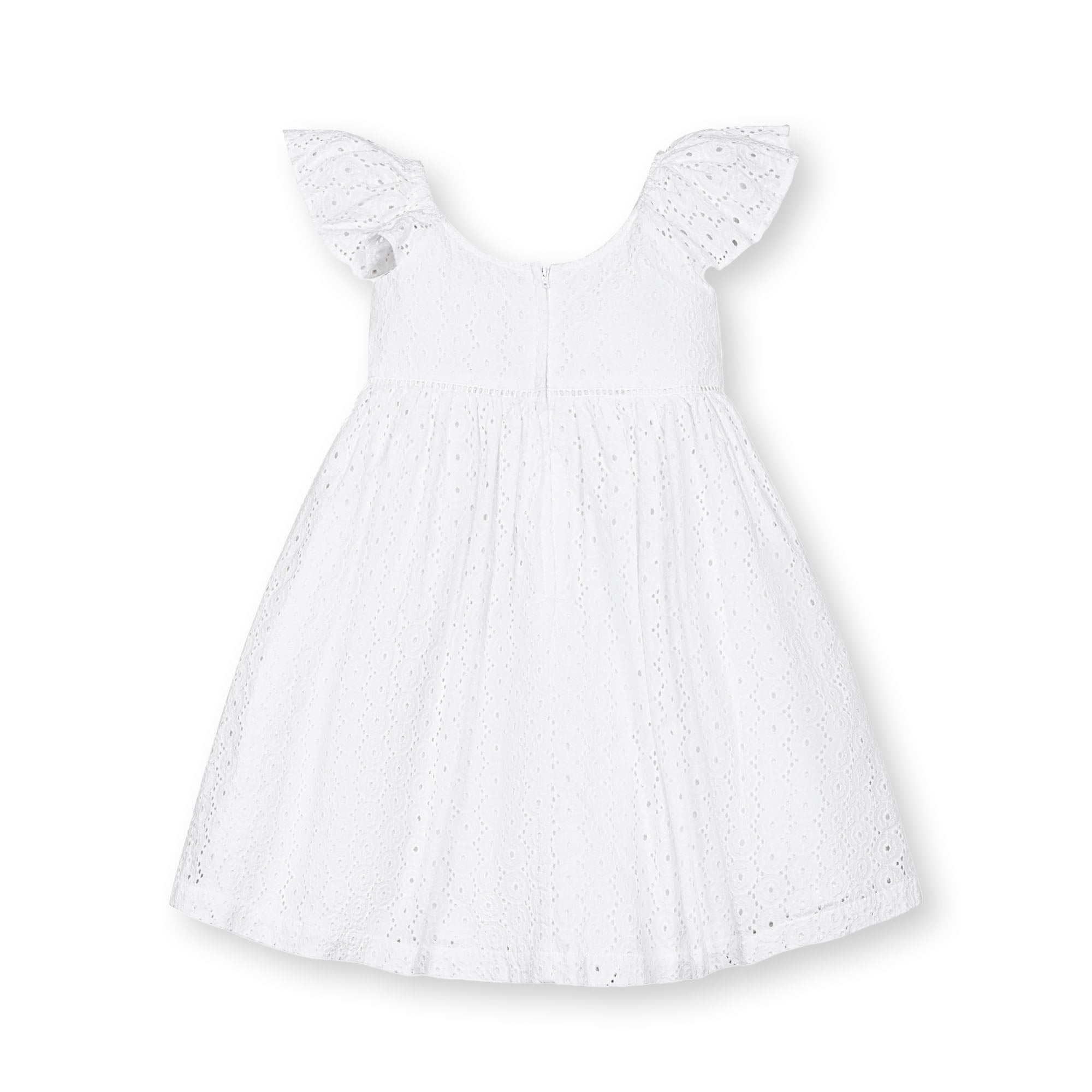 Organic Flutter Sleeve Eyelet Dress for Girls | Hope & Henry - Triniskies
