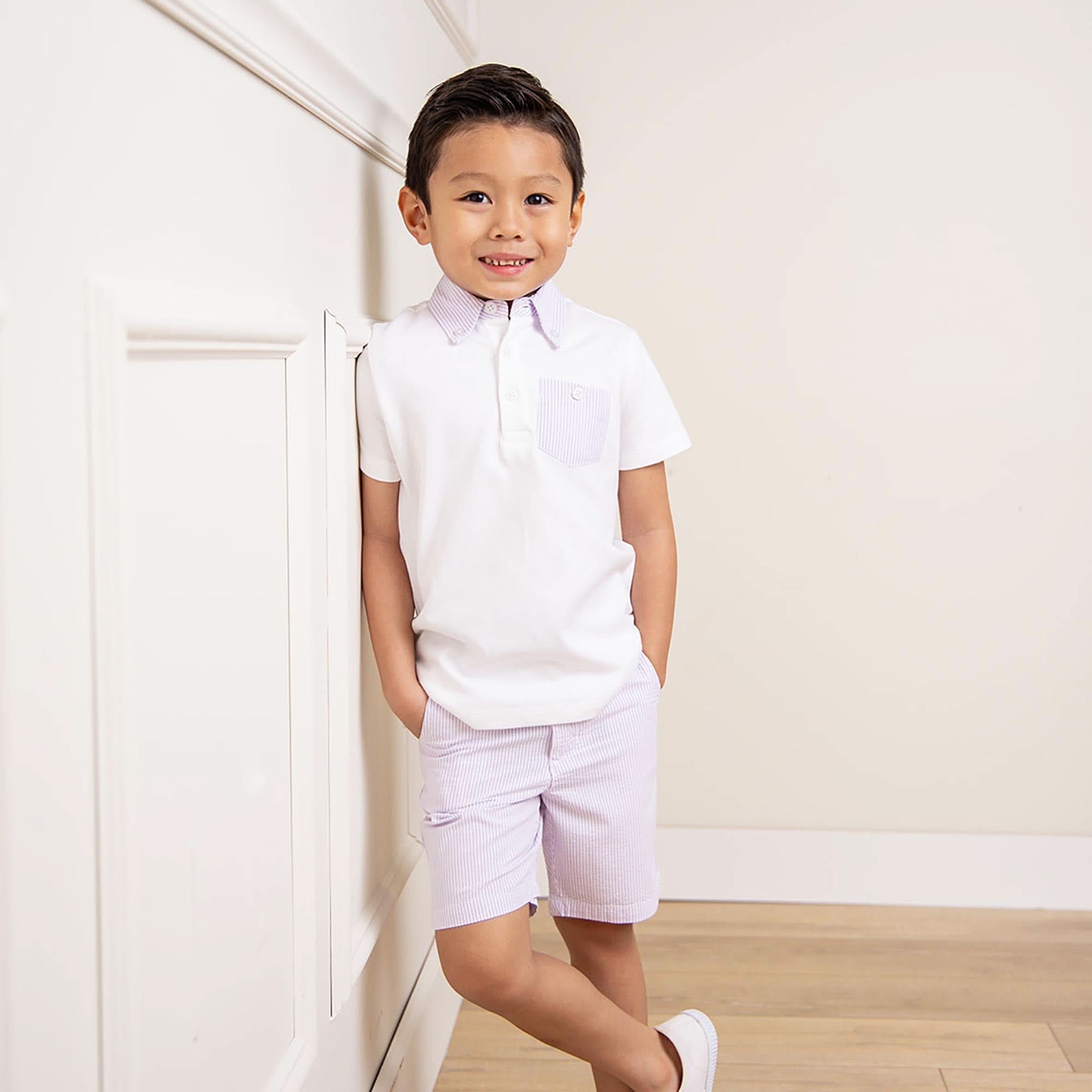 Organic Seersucker Shorts for Boys – Lightweight Summer Classic - Triniskies