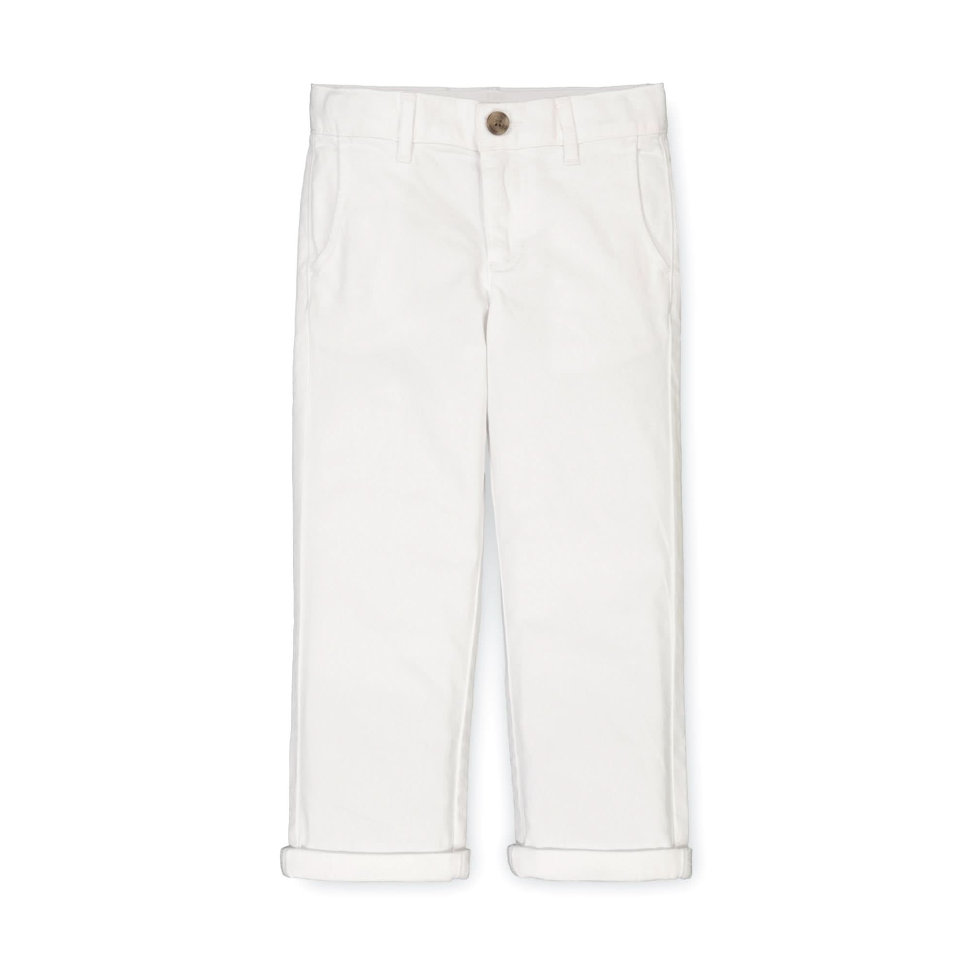 Organic Stretch Twill Chino Pants – Baby Boys’ White - Triniskies