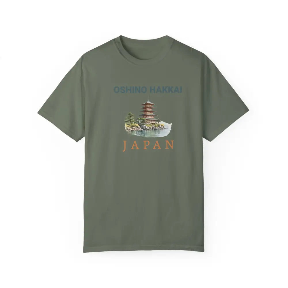 Olive Oshino Hakkai Japan pagoda graphic tee – outdoor adventure Japanese travel shirt