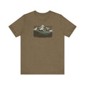 Outdoors Mountain Peaks Unisex Jersey Graphic Tee in olive-brown