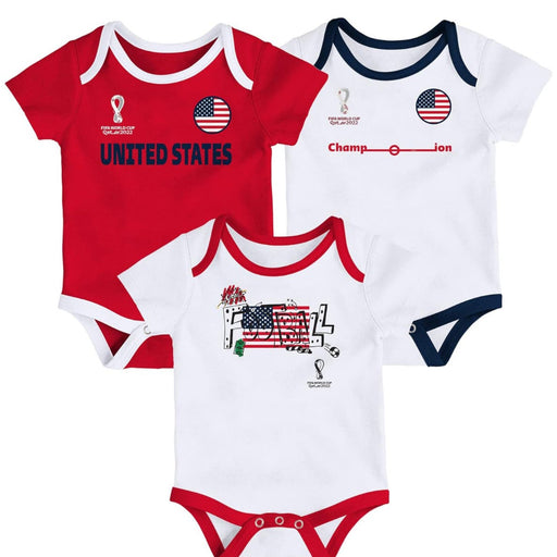 Outerstuff 0-3 Months / Red-White-Blue "Outerstuff FIFA World Cup 3-Piece Onesie Set - 0/3 Months"