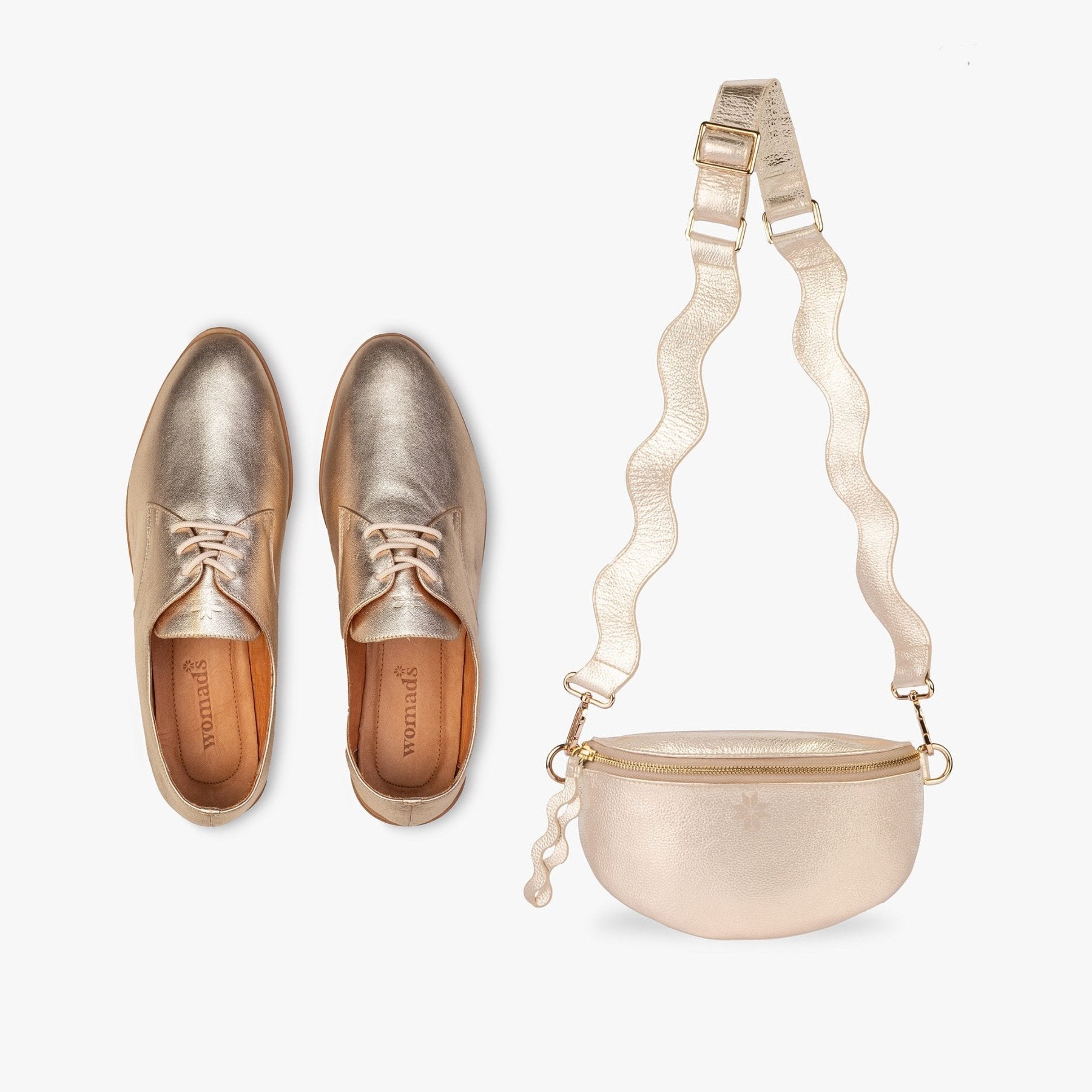 Oxford Shoes + Crossbody Bag Bundle - Women's Leather Set by Womads - Triniskies