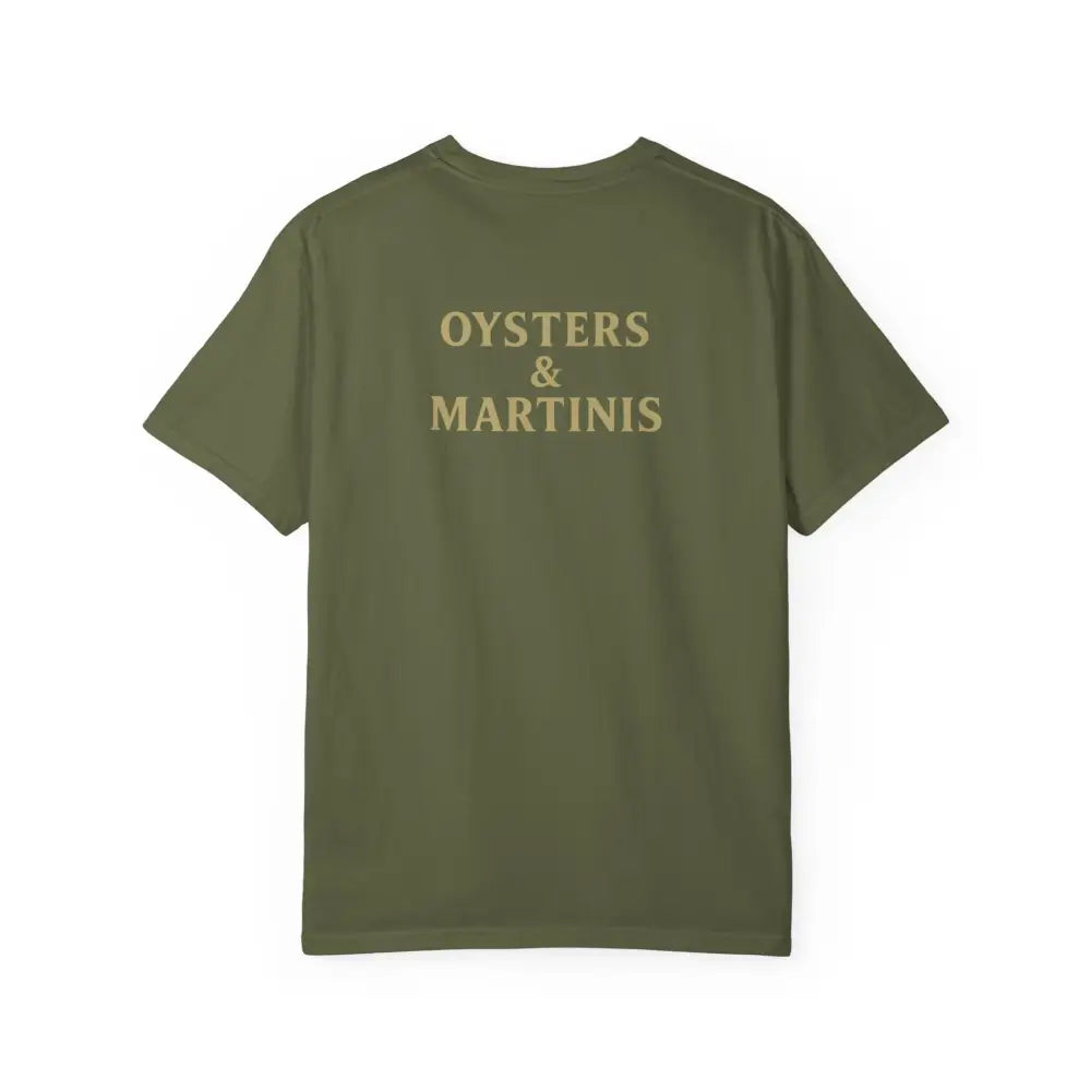 Olive green crew-neck Comfort Colors Tee from Dockside Club