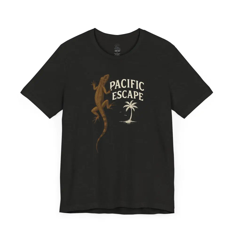 Black Pacific Escape Lizard Adventure Tee by Trini Skies