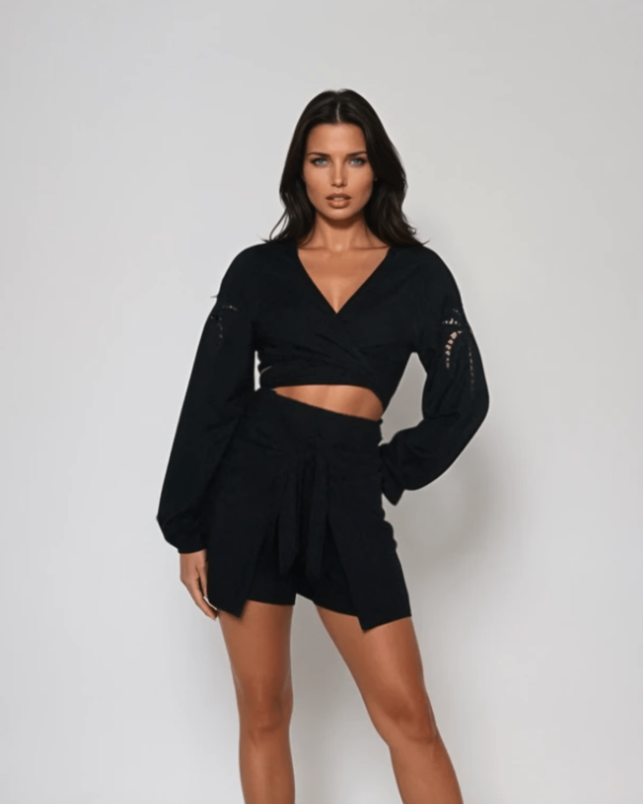 Palm Belle Linen Blouse – Embroidered Resort Top, Convertible Wrap Design - Triniskies