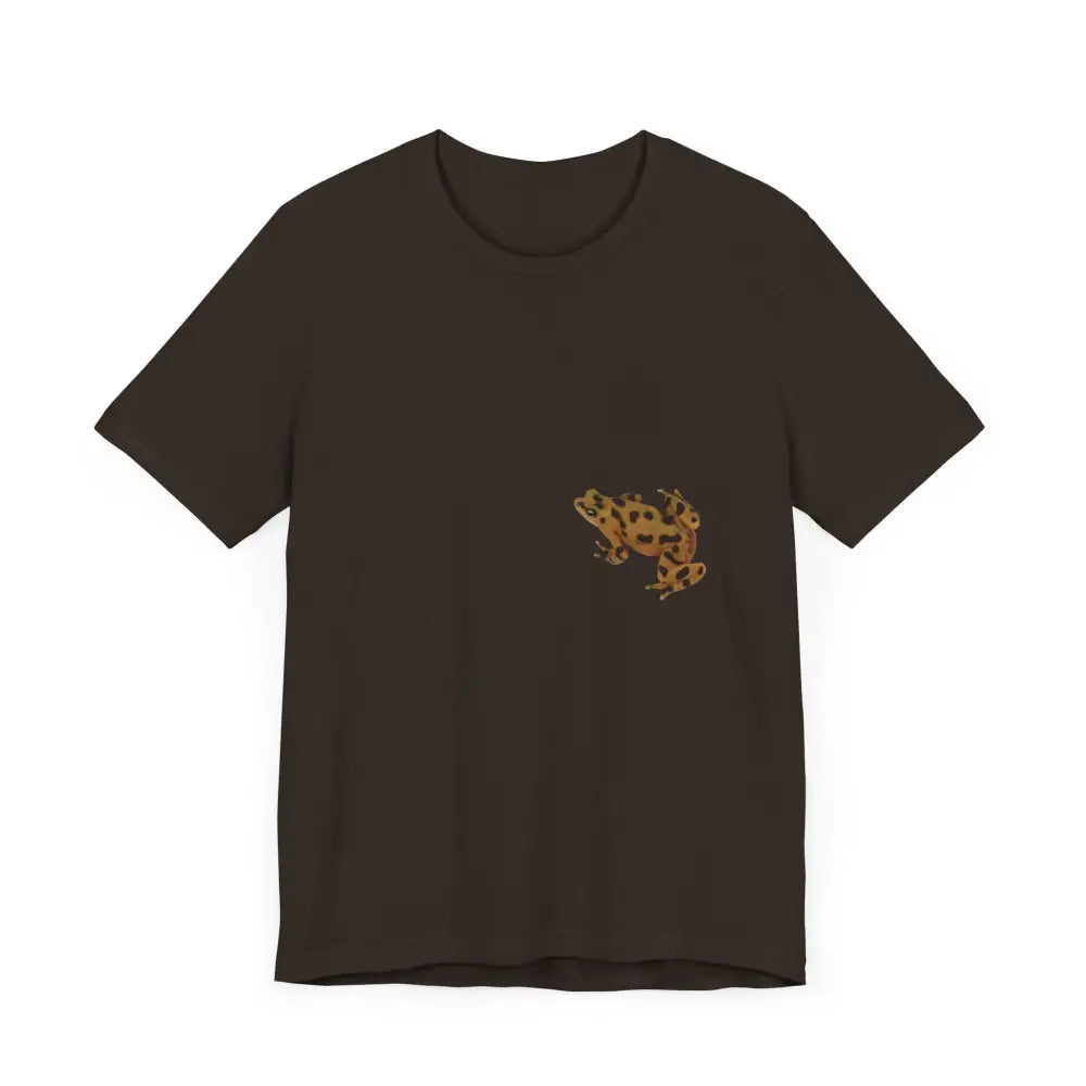 Panamanian golden frogs graphic on dark brown classic unisex jersey short sleeve tee